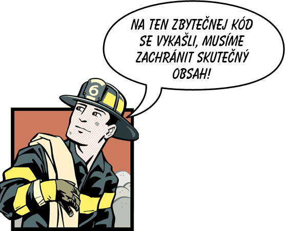 Fireman rescuing content