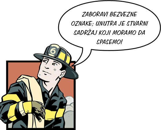 Fireman rescuing content