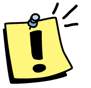 post it note with exclamation point
