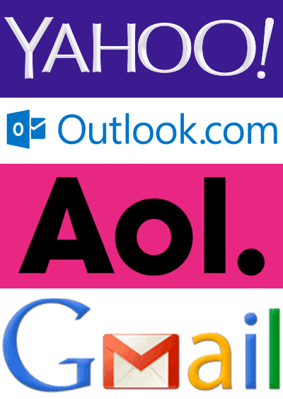 yahoo mail - outlook.com - aol - gmail