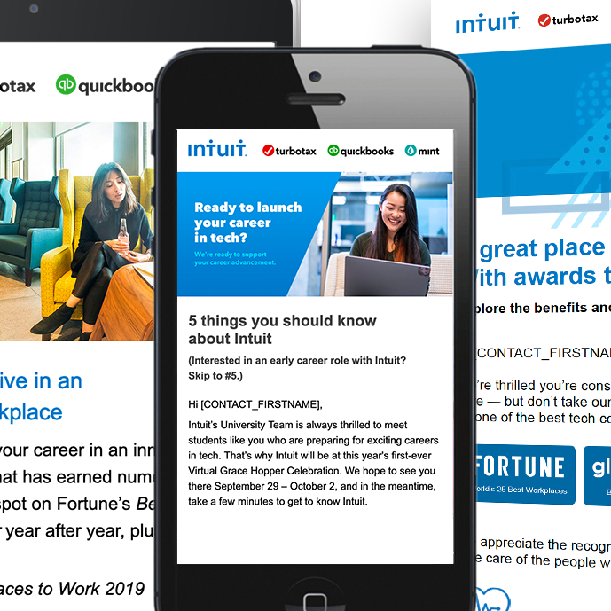 Email campaigns to recruit new talent at Intuit
