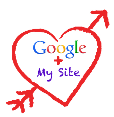 google + my site in a heart