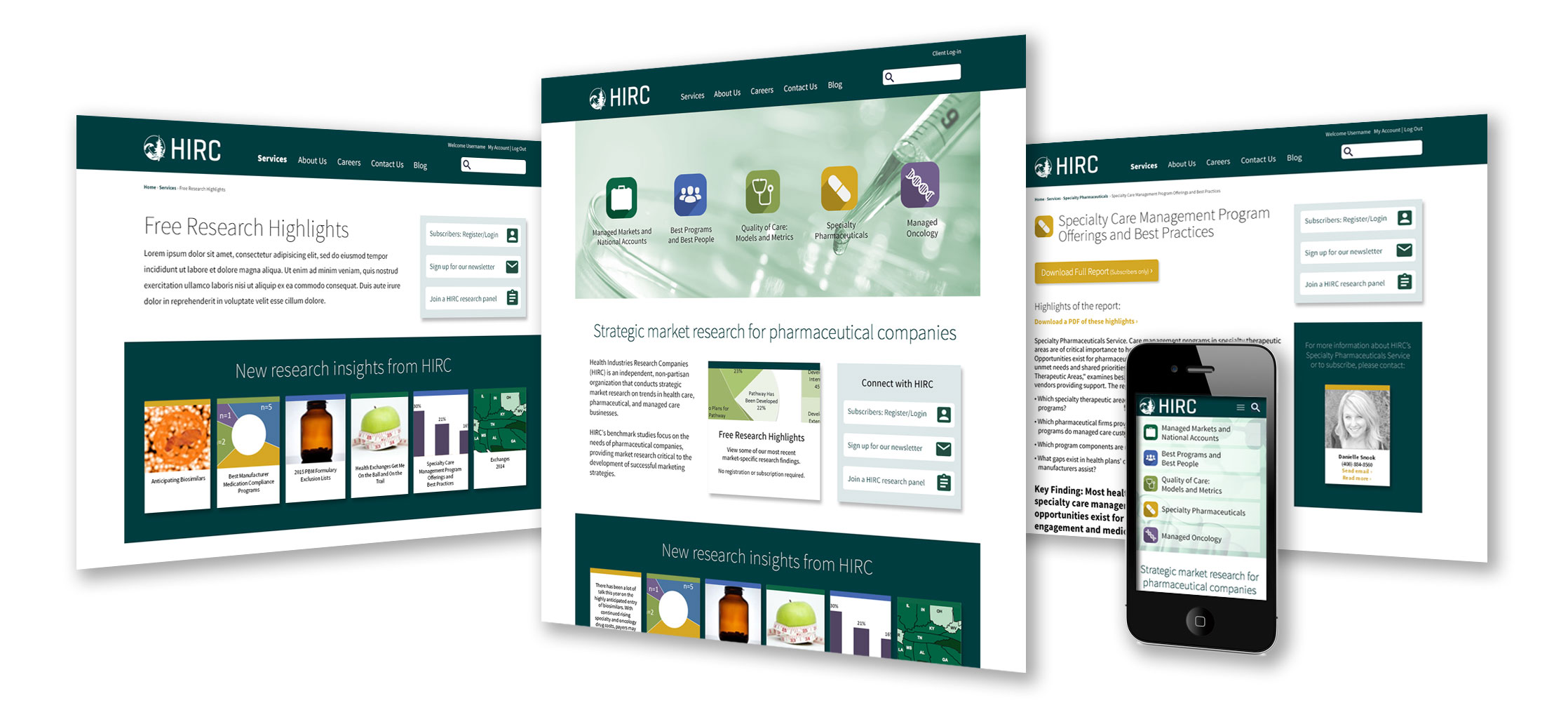 HIRC responsive website redesign
