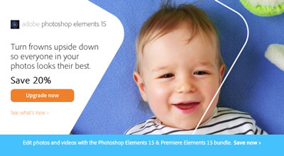 Photoshop Elements In-Product Welcome Screen