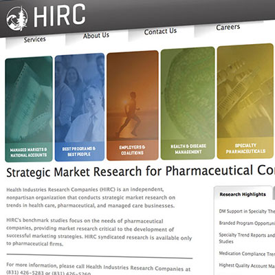 Health Industries Research Website Redesign