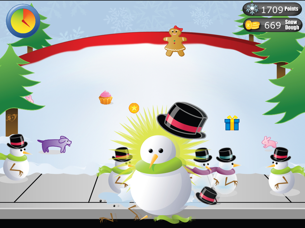 snow bash game play screen
