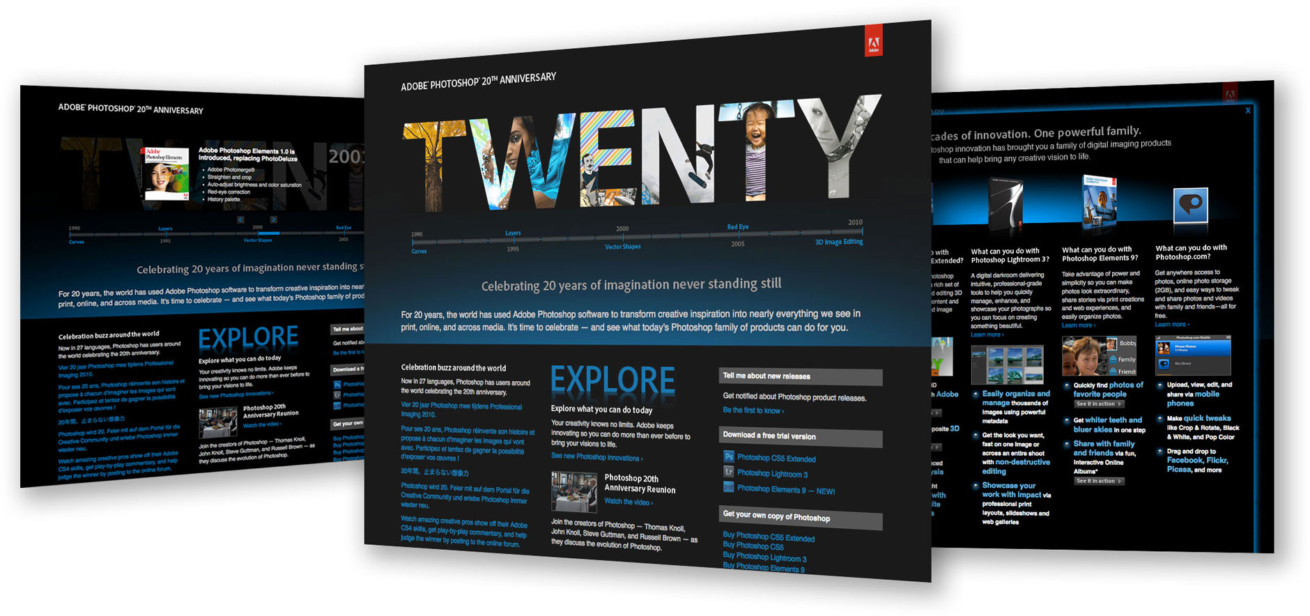 Photoshop 20th Anniversary landing page