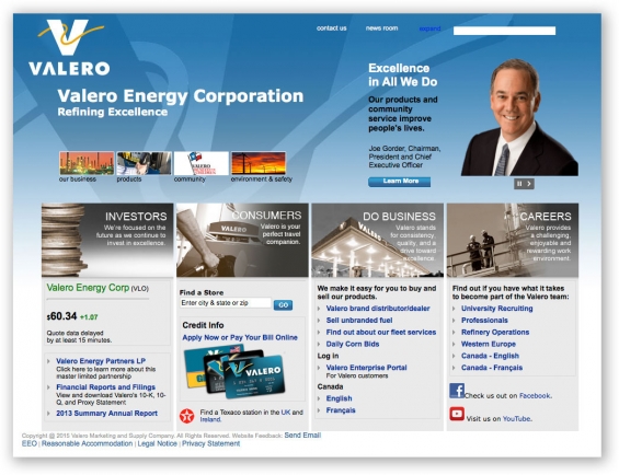 Corporate website on a desktop computer
